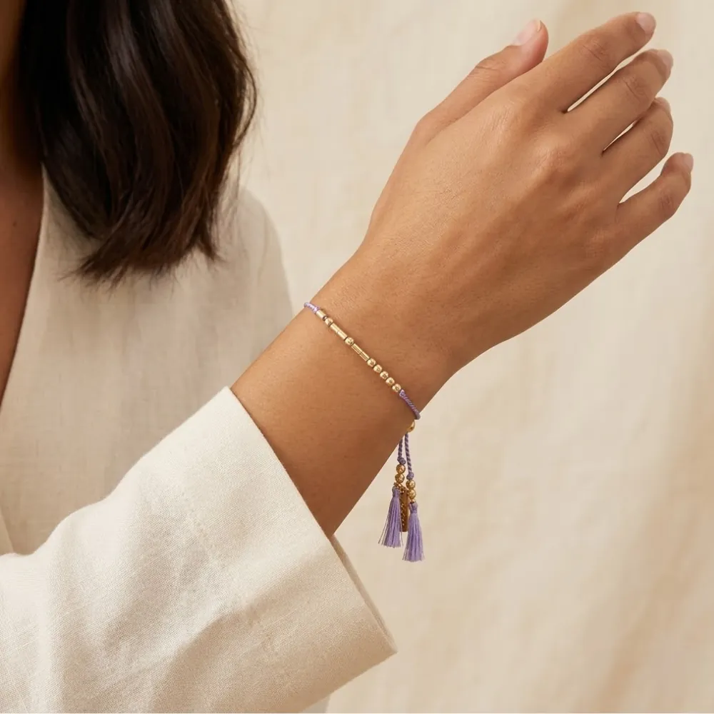Adjustable Silk Lilac Bracelet