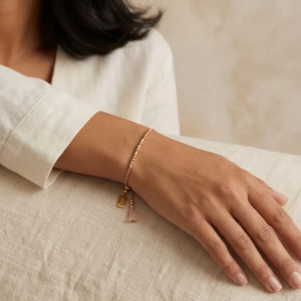Adjustable Silk Pink Bracelet2