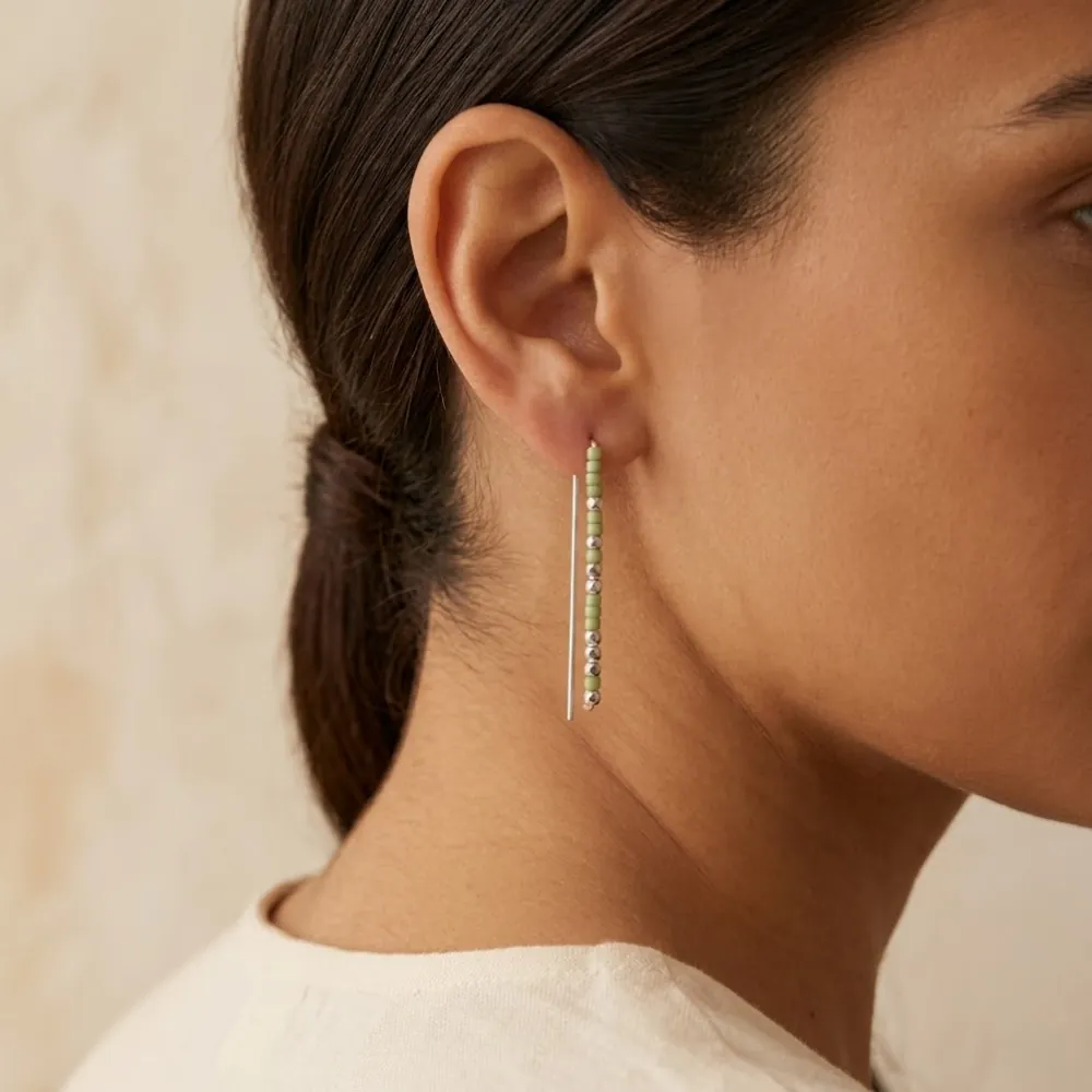 Angular Bar Pistachio Earrings