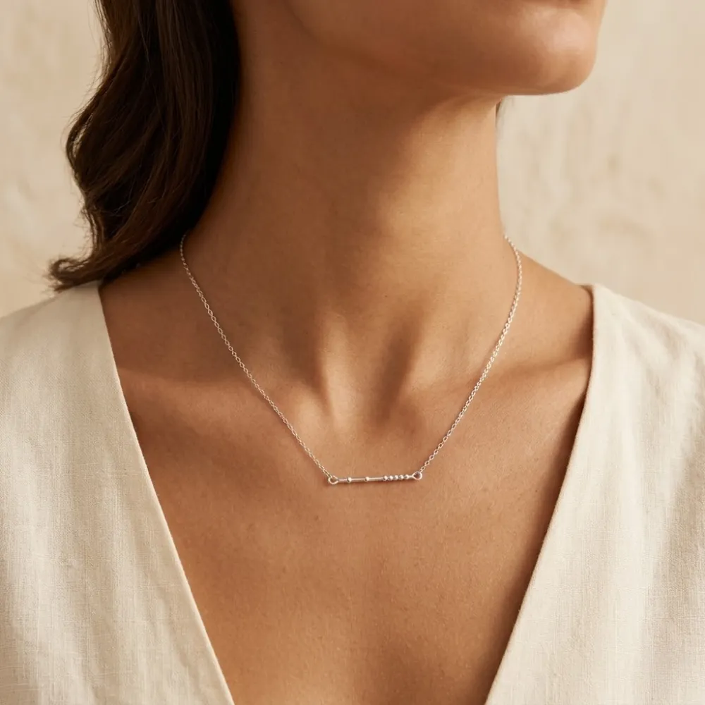 Classic Bar Silver Necklace