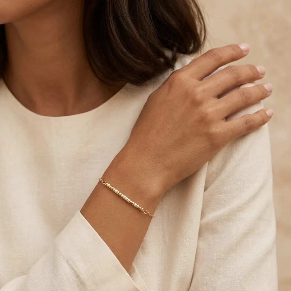 Delica Bar Pearl Bracelet