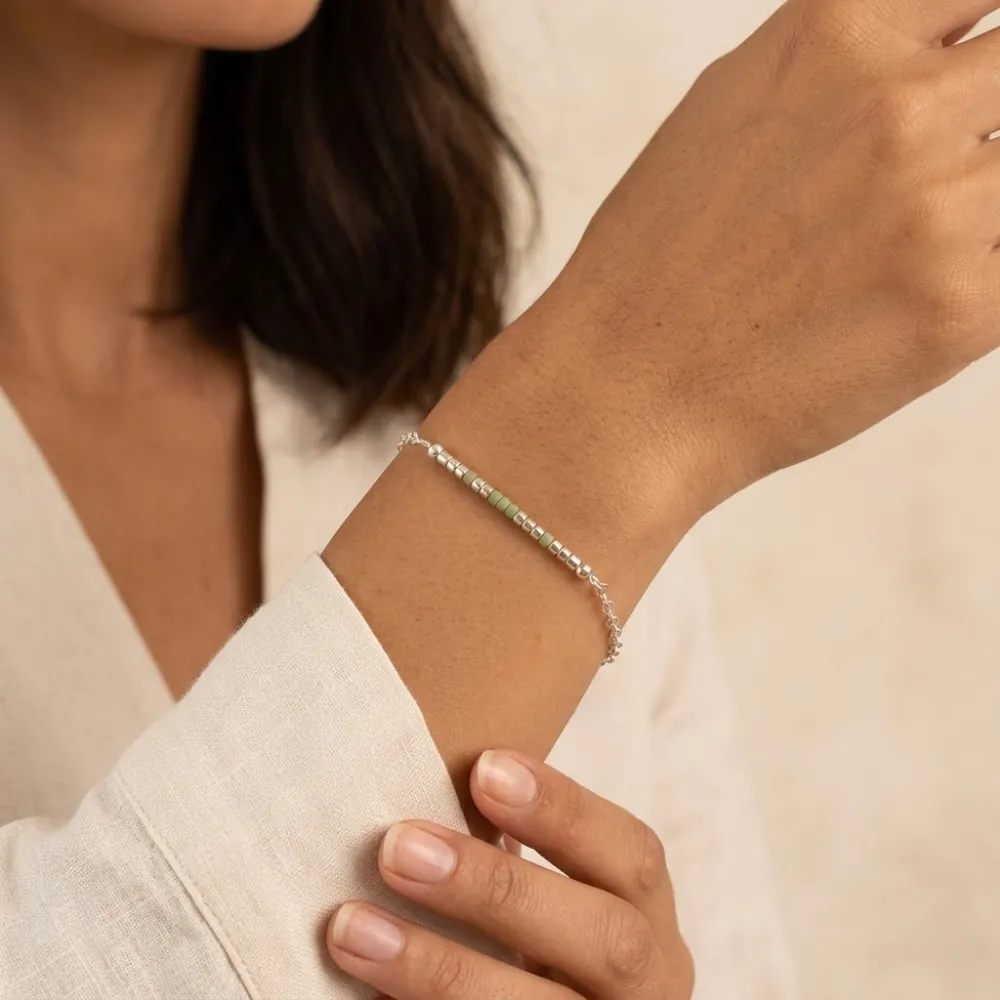 Delica Bar Pistachio Bracelet