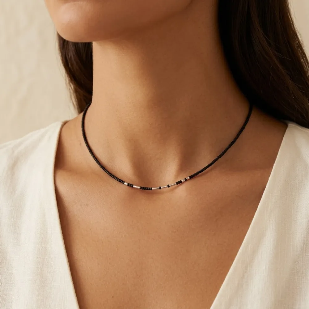 Delica Black Necklace