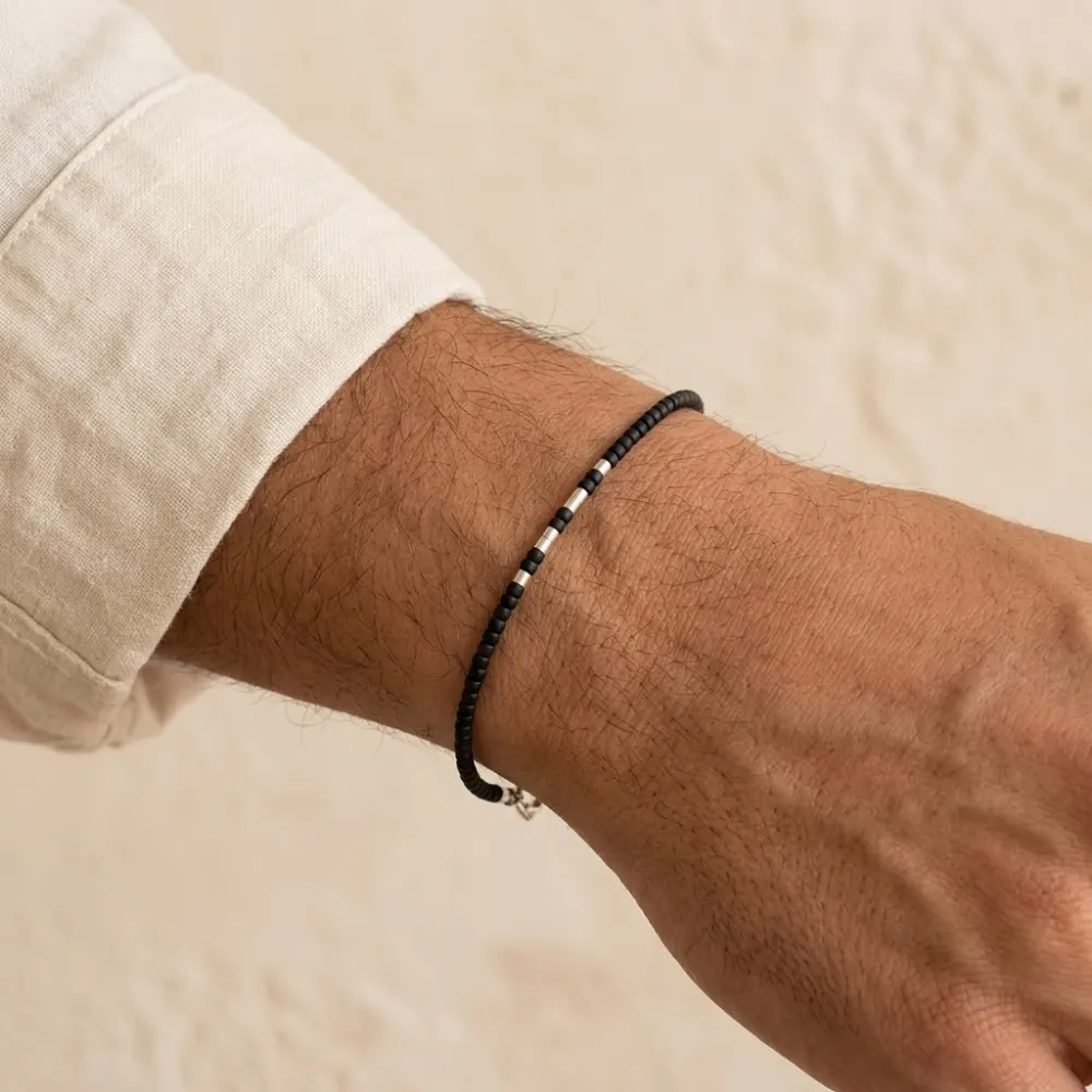 Delica Black Silver Bracelet MAN