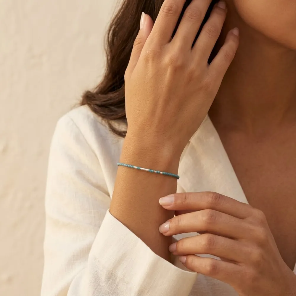 Delica Nile Blue Silver Bracelet