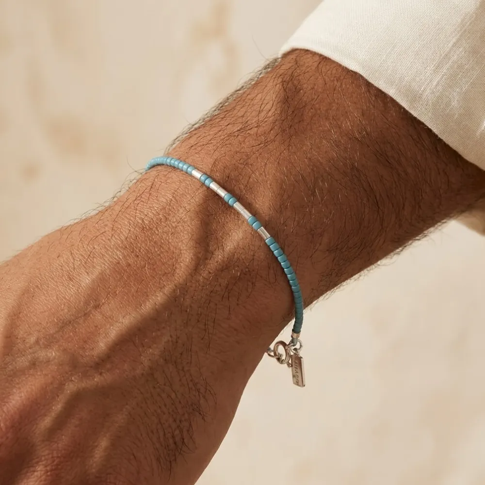 Delica Nile Blue Silver Bracelet MAN