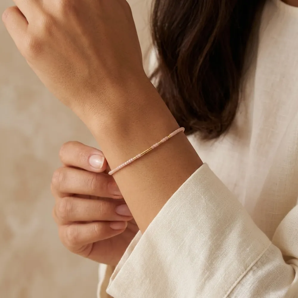 Delica Pink Mist Gold Bracelet