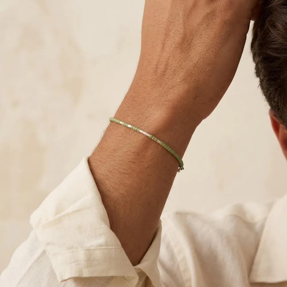 Delica Pistachio Silver Bracelet MAN