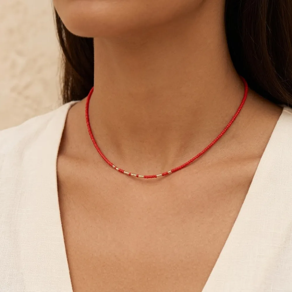 Delica Vermillion Necklace
