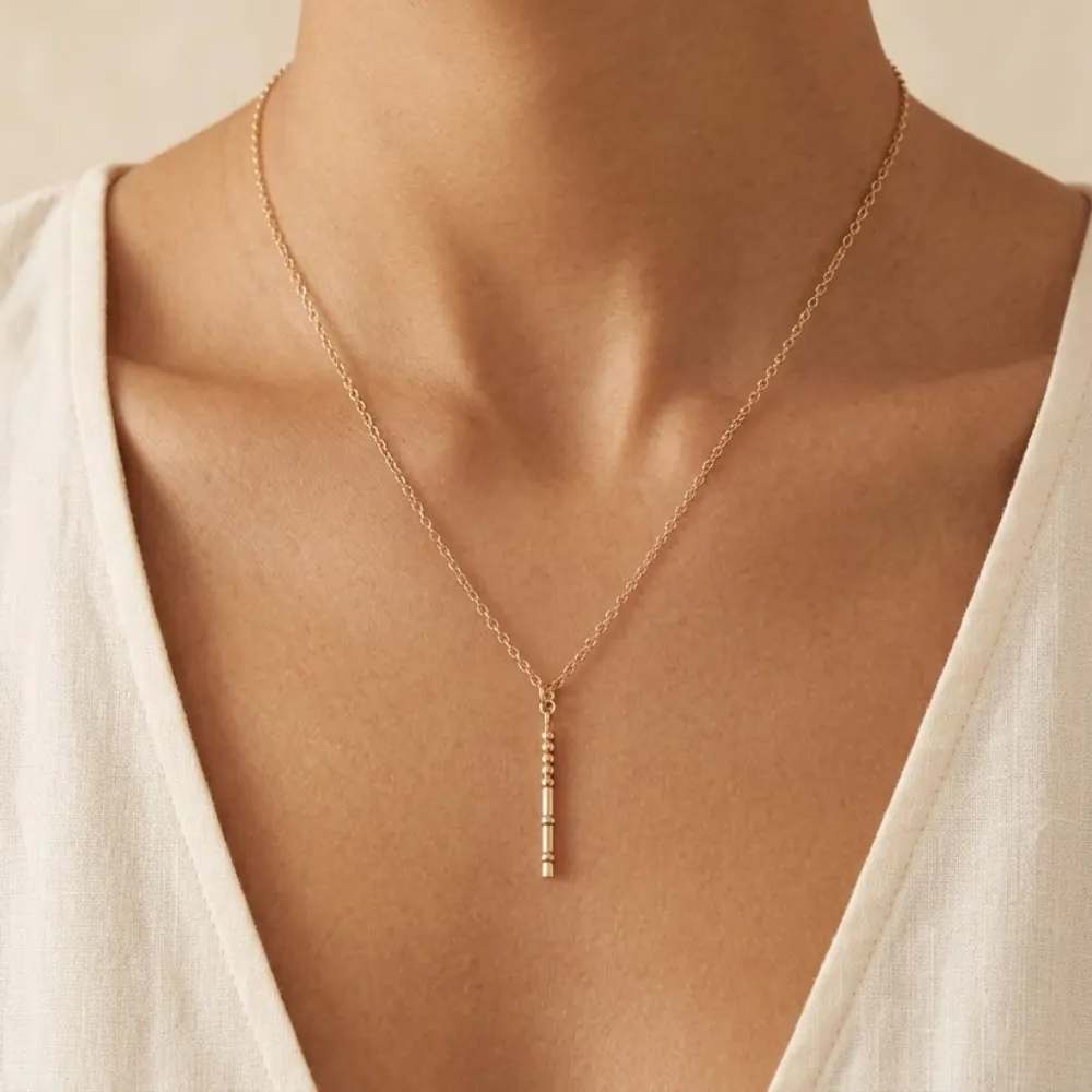 Drop Bar Gold Necklace