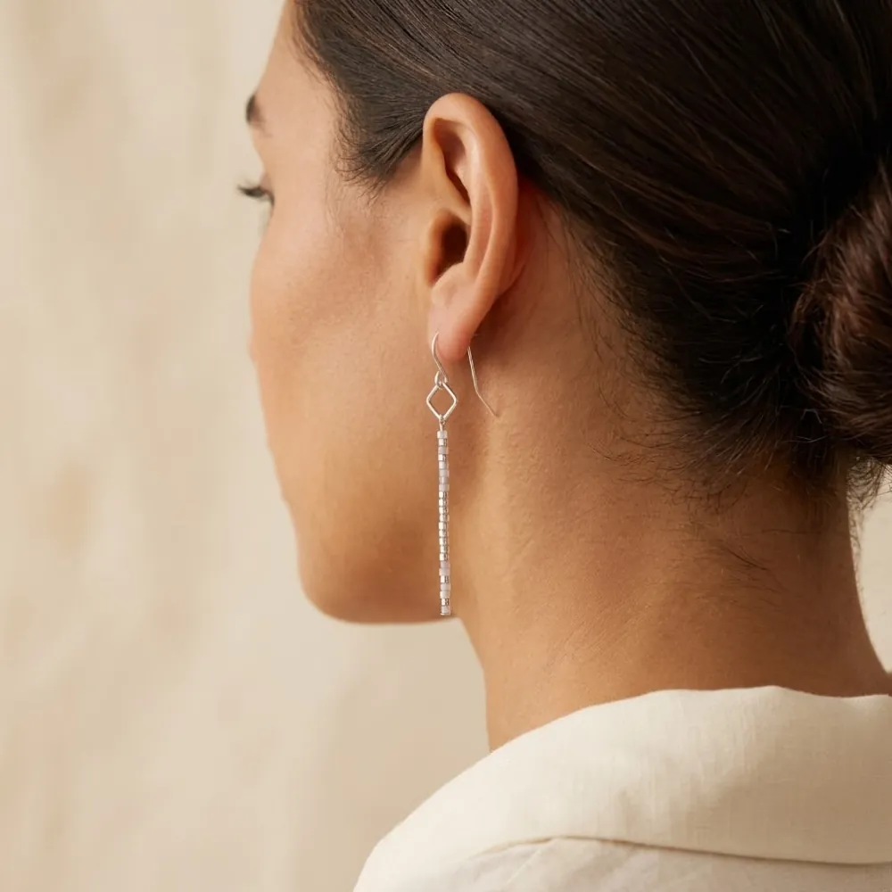 Drop Bar Gray Earrings