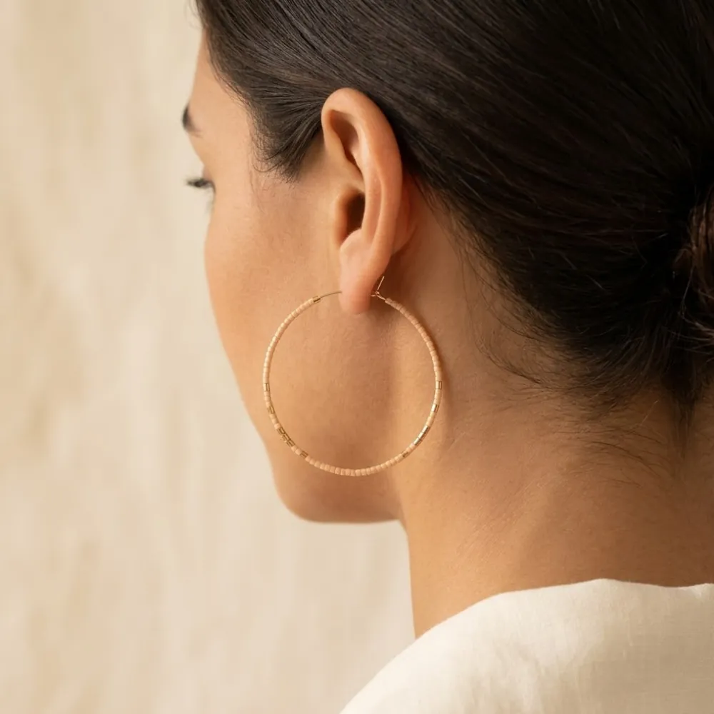 Hoop Tan Earrings