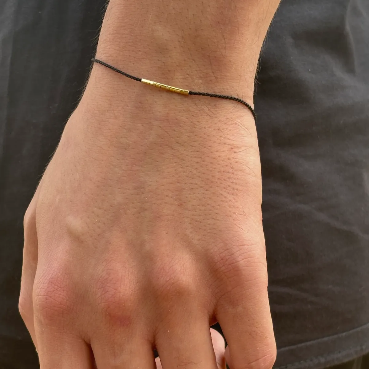 Tubes Silk Black Bracelet