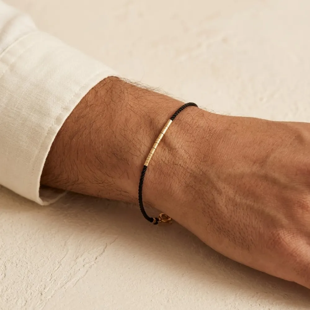 Tubes Silk Black Bracelet MAN