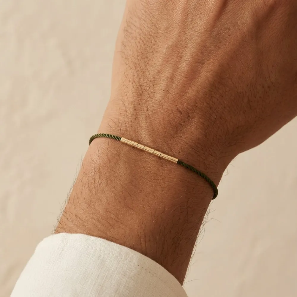 Tubes Silk Olive Bracelet MAN