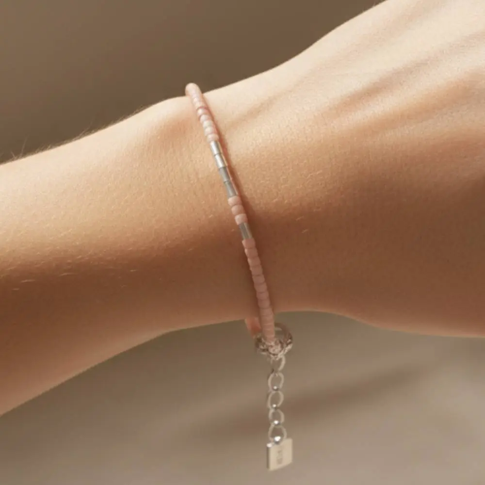 delica-pink-mist-silver-bracelet